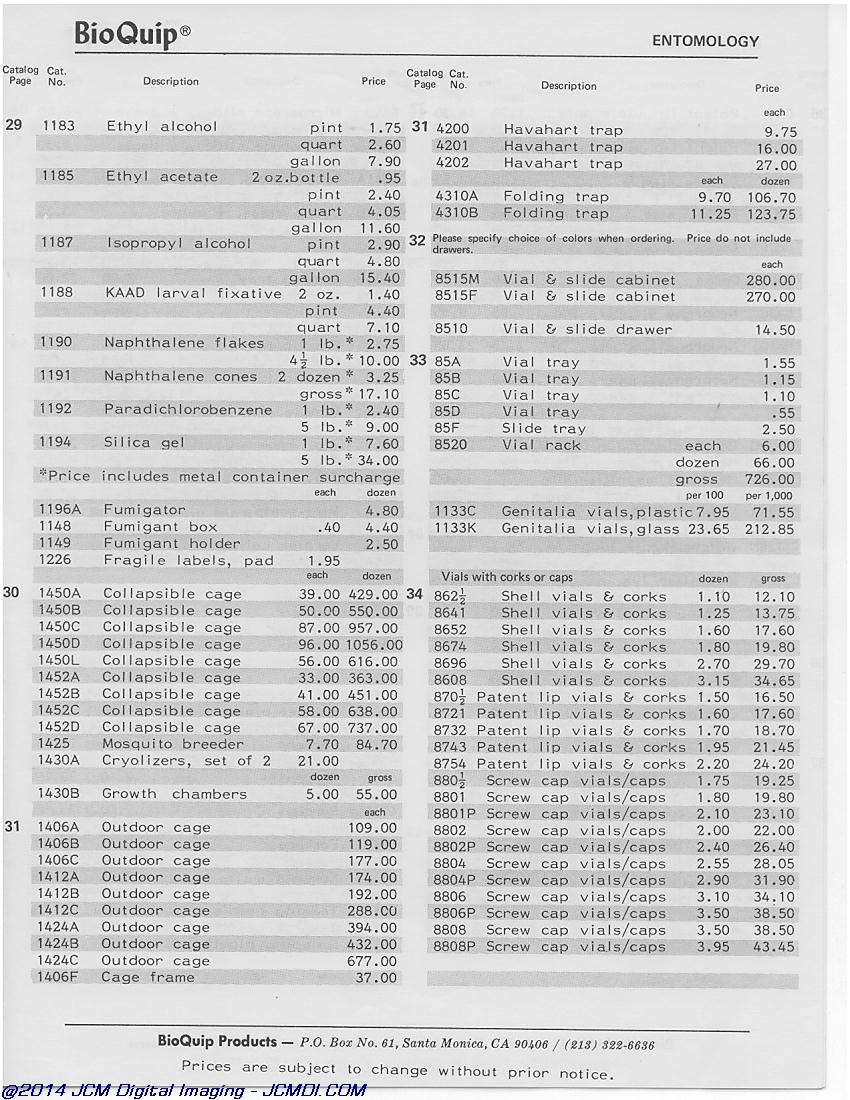 BioQuip 1980-1981 Catalog page scan